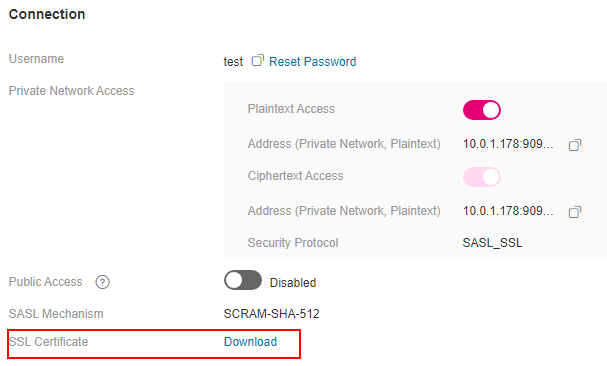 **Figure 5** Downloading the SSL certificate