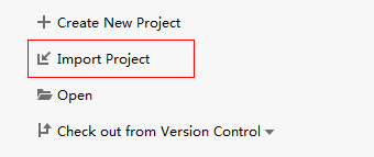 **Figure 1** Click **Import Project**.