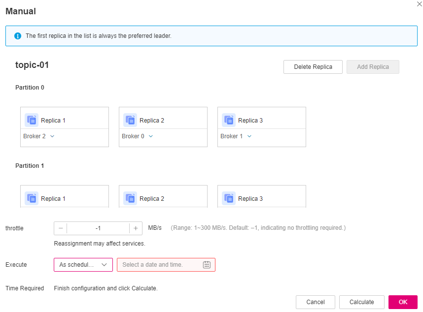 **Figure 3** Setting manual reassignment parameters