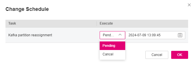 **Figure 6** Canceling a scheduled reassignment task