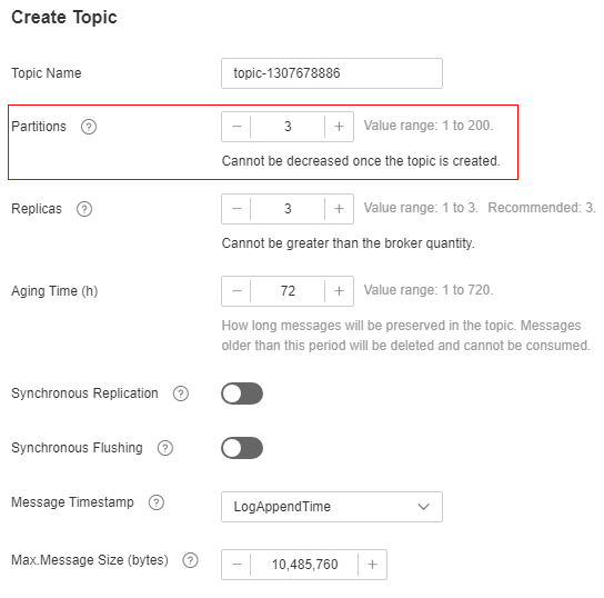 **Figure 1** Setting the number of partitions