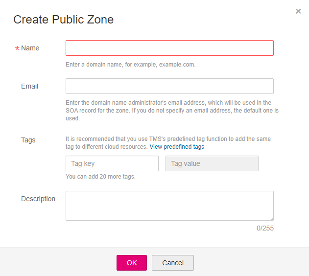 **Figure 2** Creating a public zone