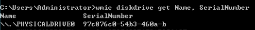 **Figure 2** Checking the disk corresponding to the serial number