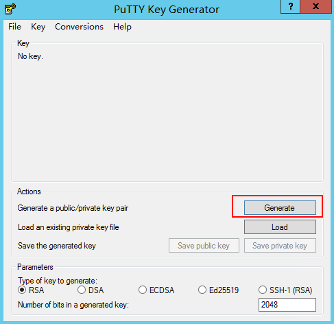 **Figure 1** PuTTY Key Generator
