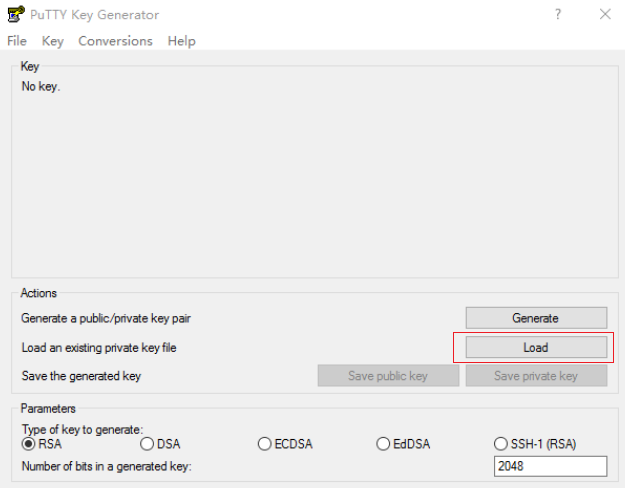 **Figure 1** Importing the private key file