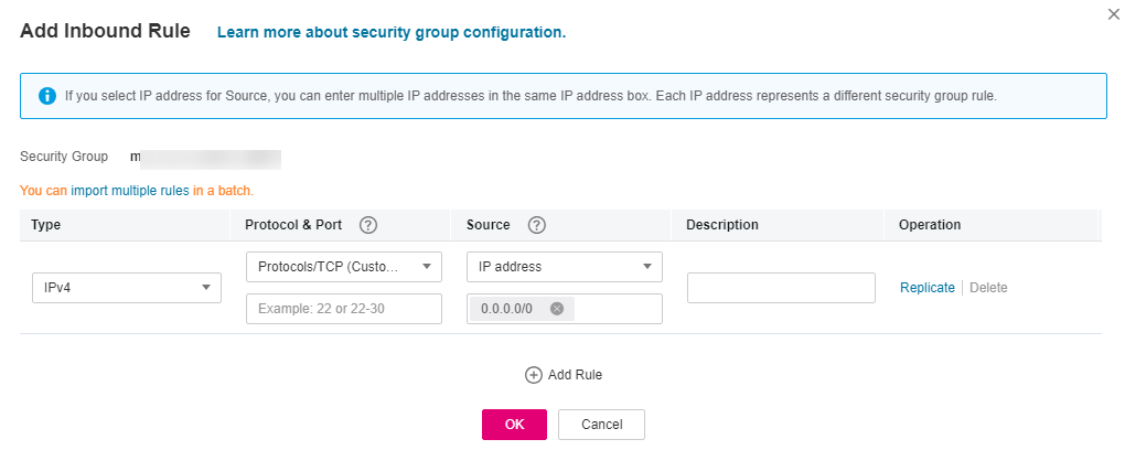 **Figure 1** Adding inbound rules