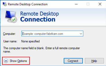 **Figure 4** Remote Desktop Connection