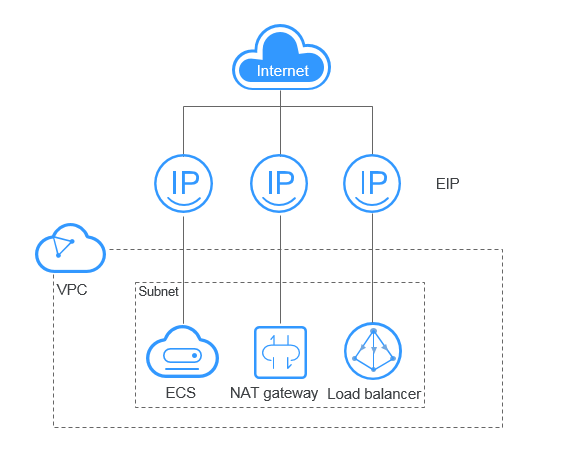 **Figure 1** Connecting to the Internet using an EIP