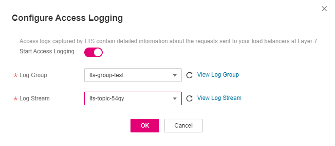 **Figure 4** Configuring access logging