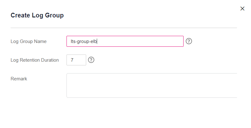 **Figure 2** Creating a log group