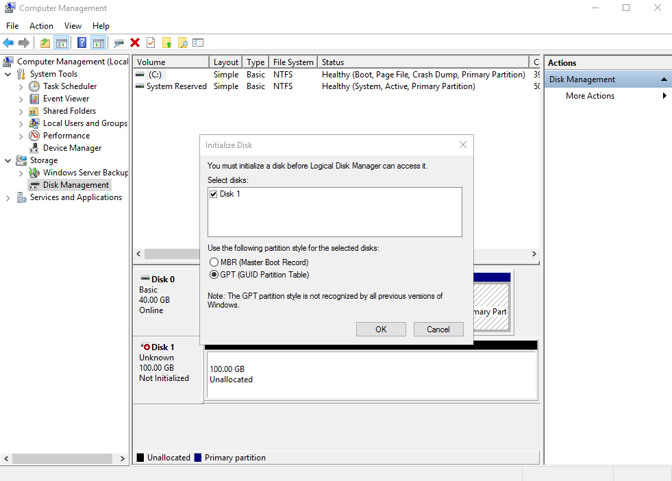 **Figure 3** Disk list