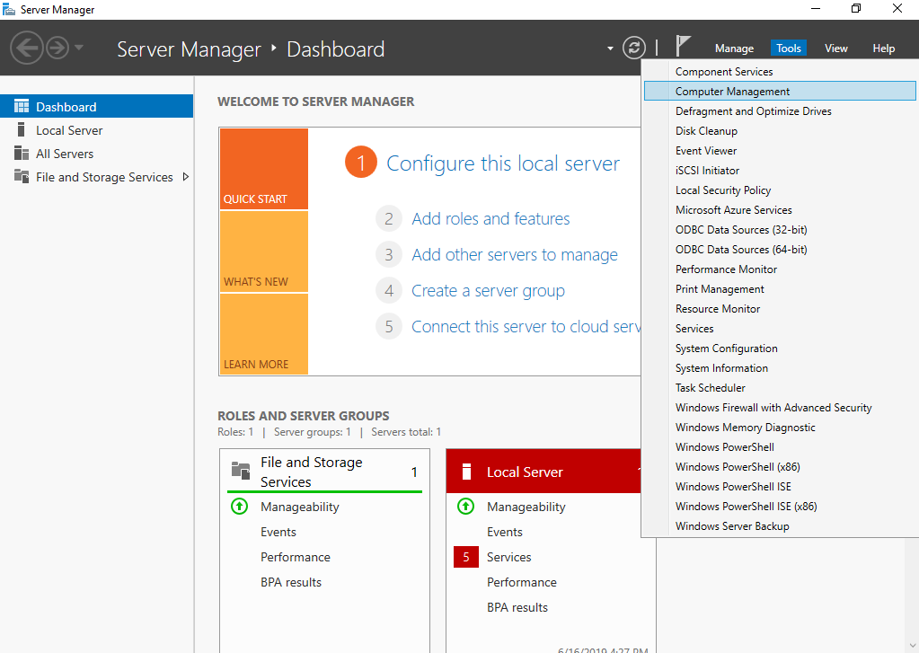 **Figure 1** Server Manager