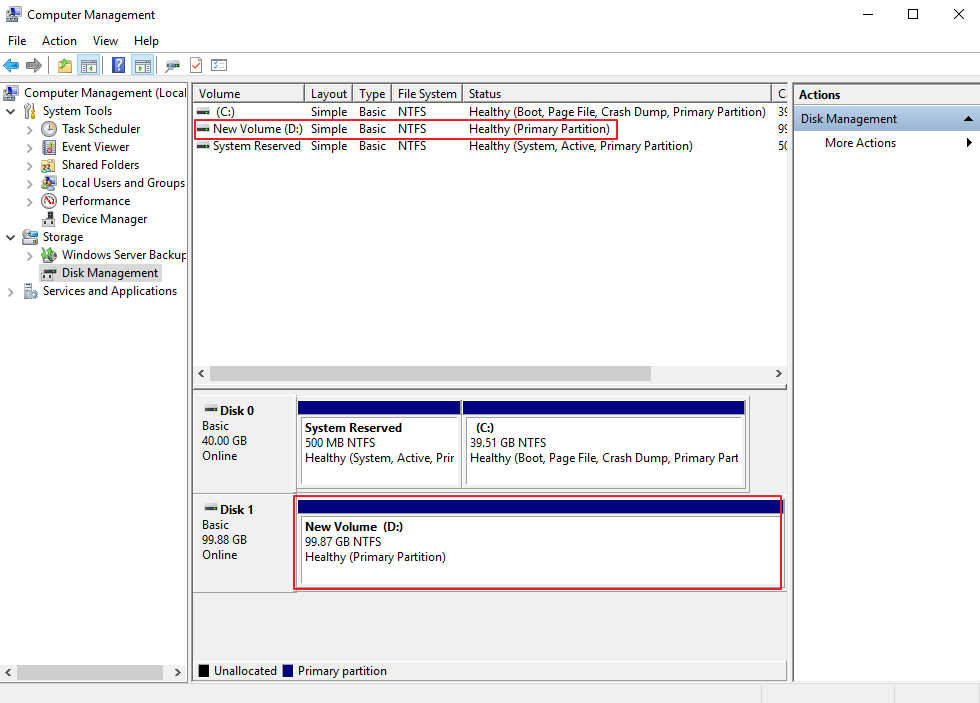 **Figure 10** Disk initialized