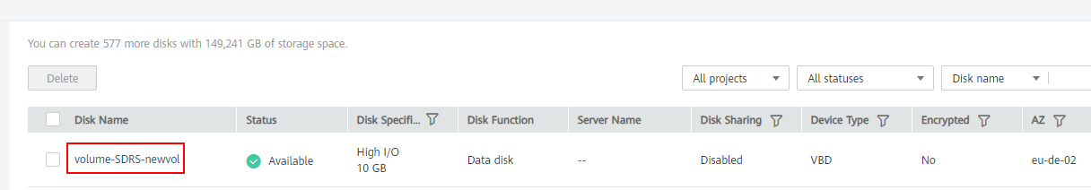 **Figure 1** Viewing disk details