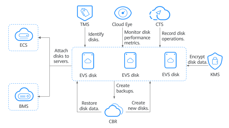 **Figure 1** Relationships between EVS and other services