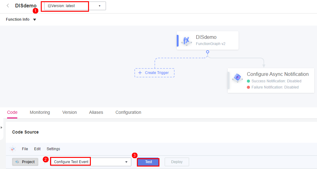 **Figure 1** Selecting a test event