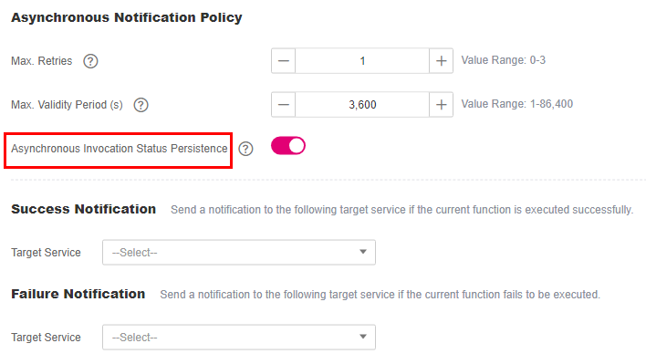 **Figure 3** Enabling asynchronous invocation status persistence