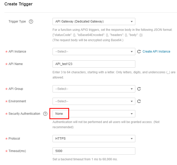 **Figure 3** Creating a trigger