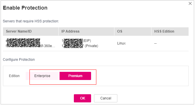 **Figure 3** Confirming the protection information