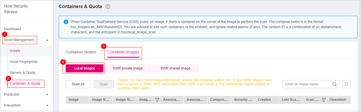 **Figure 1** Viewing the local image scan results