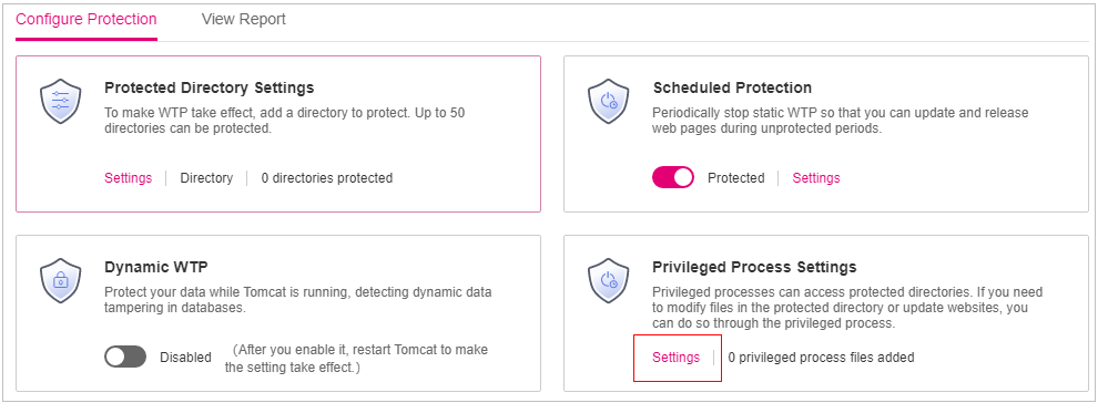 **Figure 2** Setting a privileged process