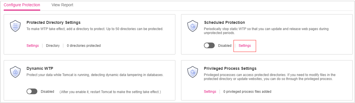 **Figure 2** Configuring scheduled protection