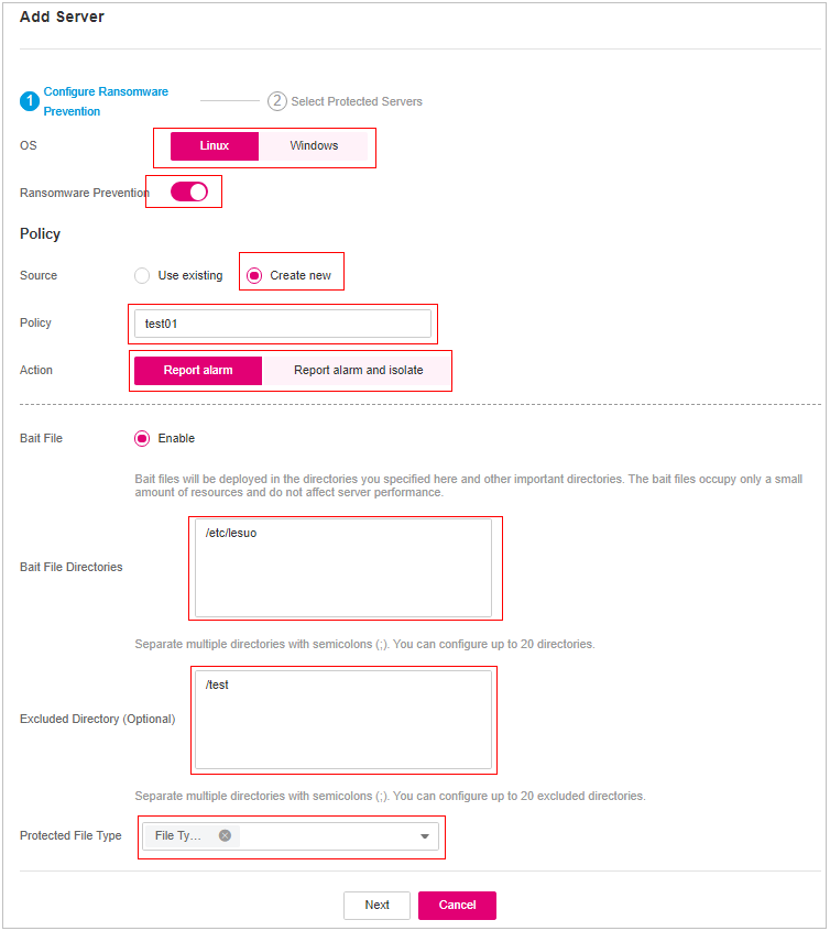 **Figure 1** Creating a policy