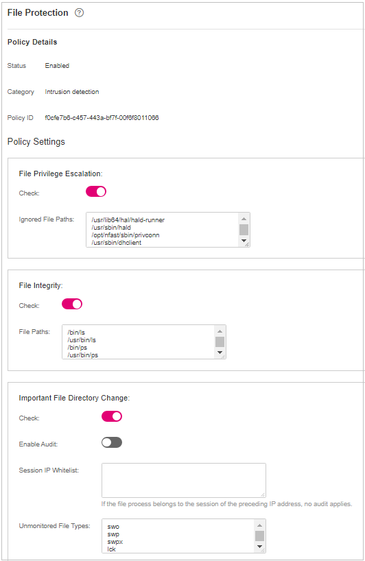 **Figure 5** Modifying the file protection policy