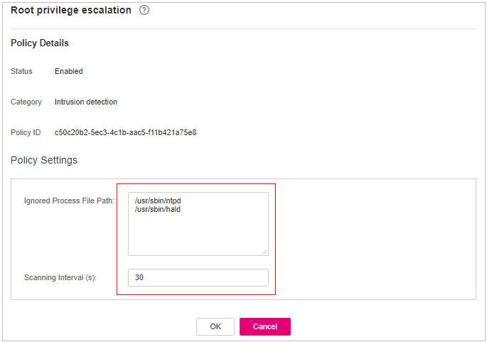 **Figure 9** Modifying the root privilege escalation policy