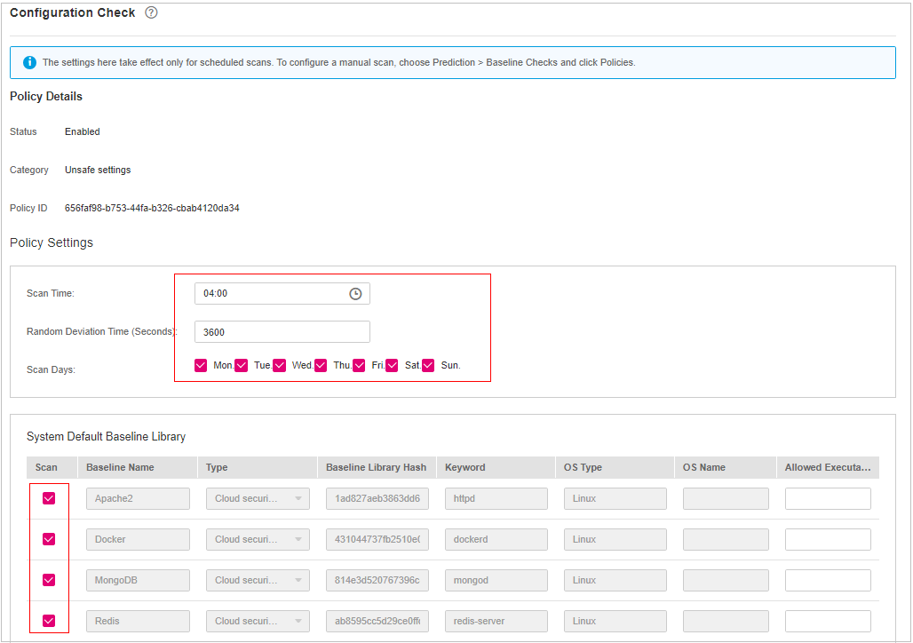 **Figure 3** Modifying the configuration check policy