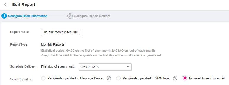 **Figure 3** Editing basic information of a report