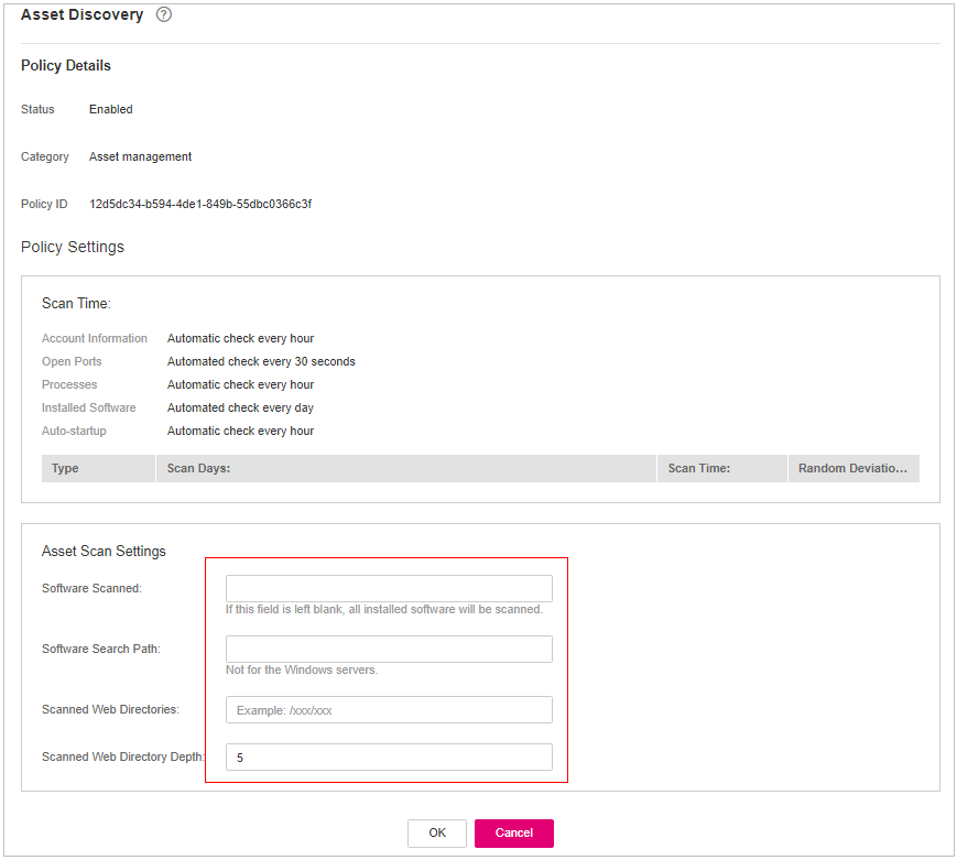 **Figure 1** Modifying the asset discovery policy