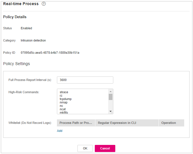 **Figure 10** Modifying the real-time process policy