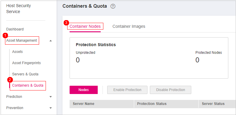 **Figure 1** Accessing the container node management page