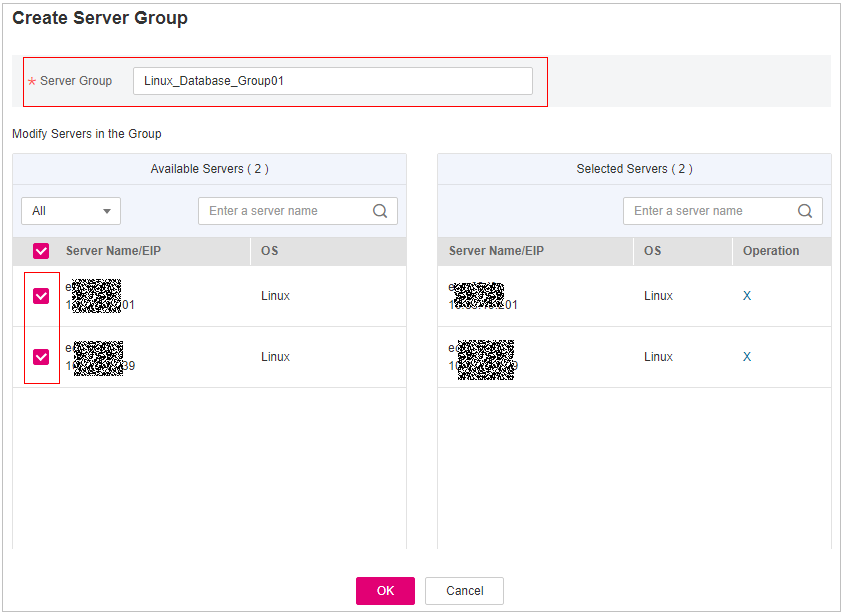 **Figure 2** Creating a server group