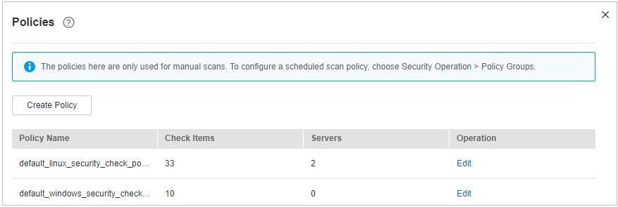 **Figure 2** Baseline policies