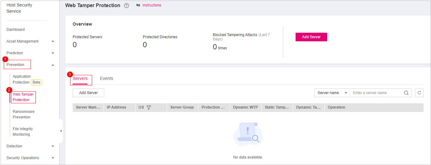 **Figure 2** Servers protected by WTP