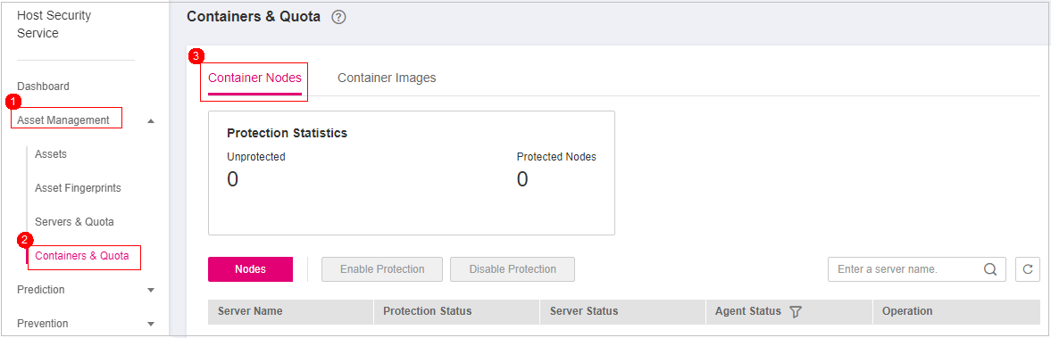 **Figure 1** Accessing the container node management page