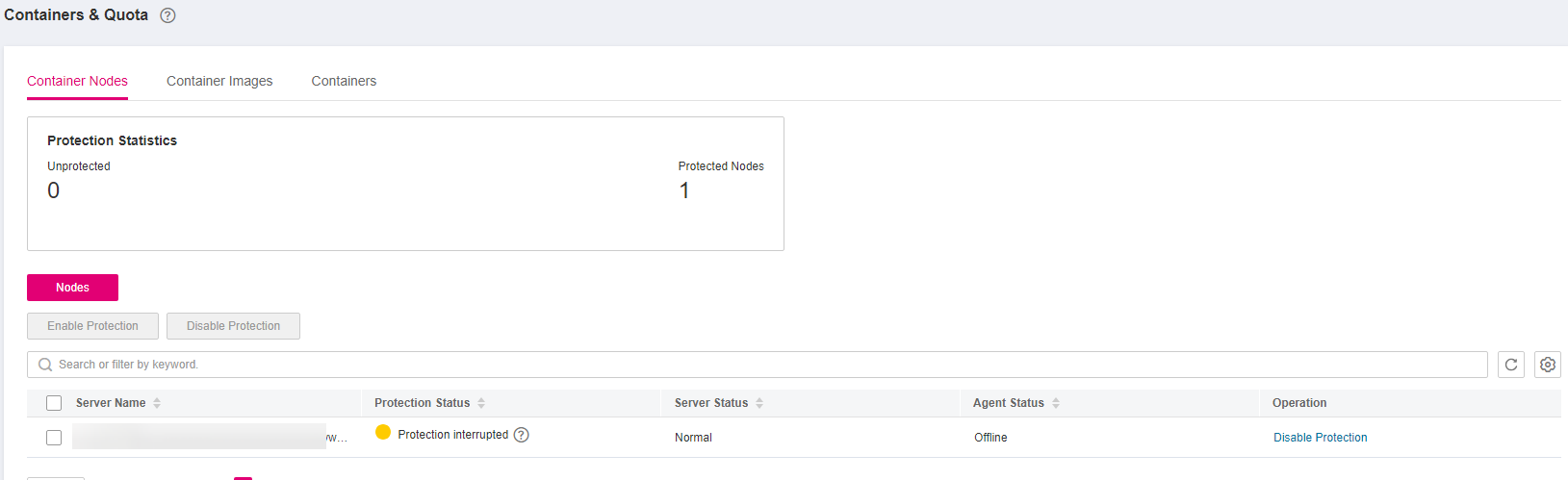 **Figure 1** Accessing the container node management page