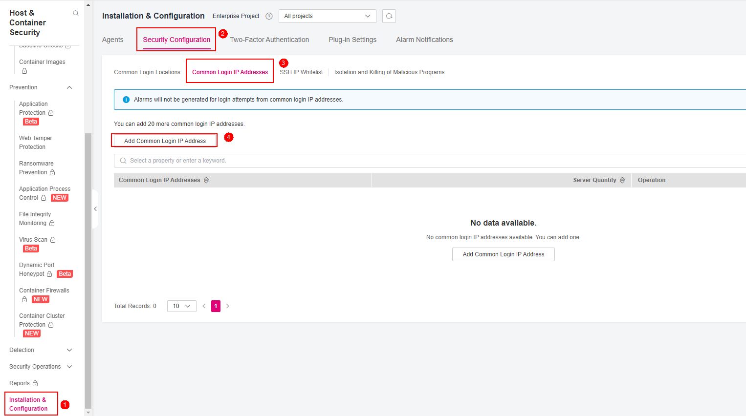 **Figure 3** Adding a common login IP address