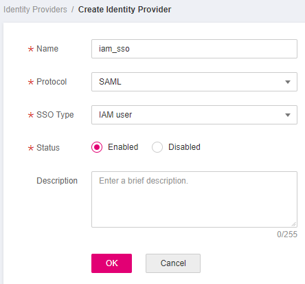 **Figure 2** Setting IdP parameters