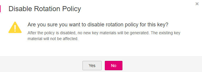 **Figure 2** Disabling key rotation