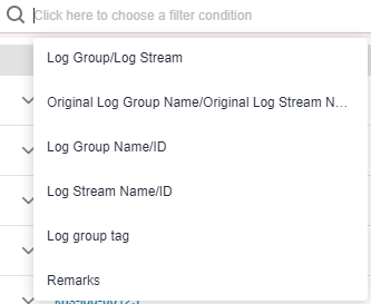 **Figure 3** Searching log groups/streams