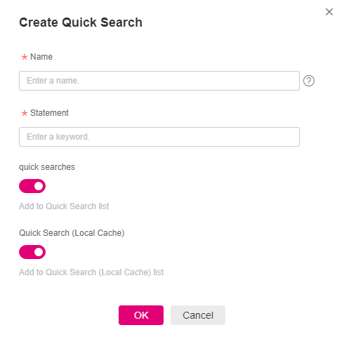 **Figure 1** Creating quick search