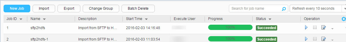 **Figure 2** Viewing Loader jobs