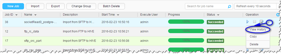 **Figure 2** Viewing historical records