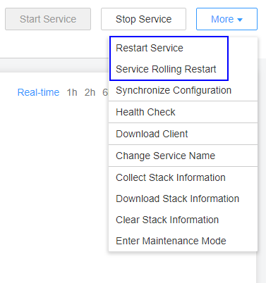 **Figure 4** Restarting a service