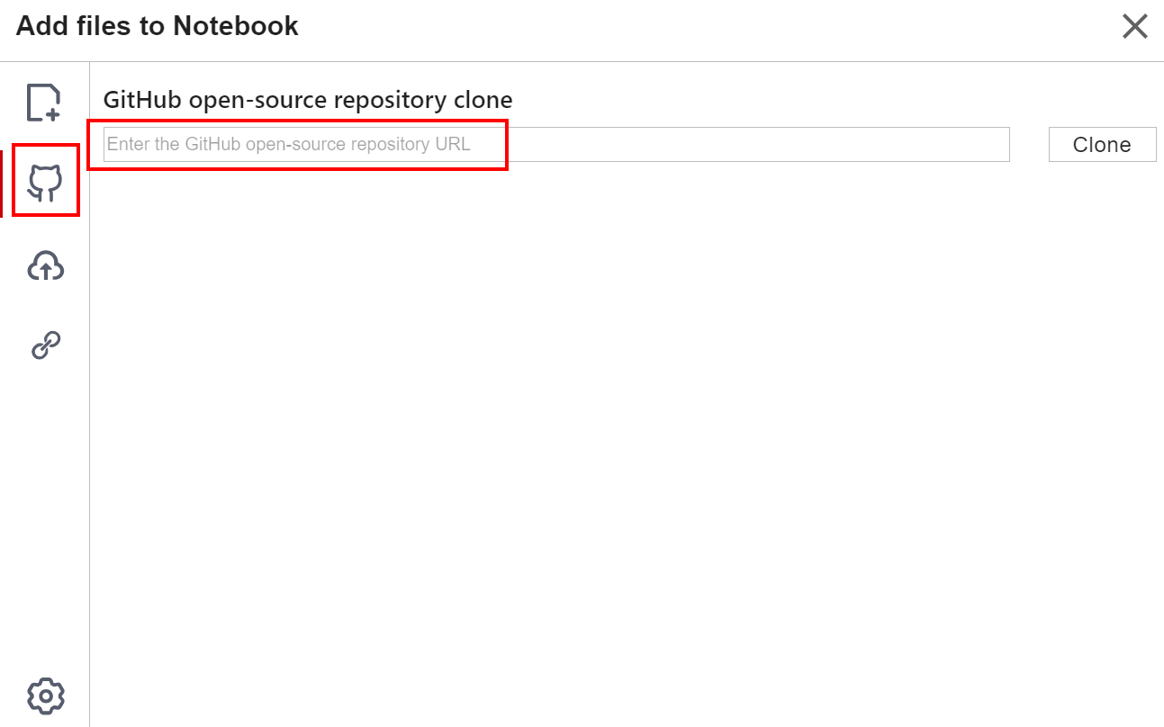 **Figure 2** Page for cloning files from a GitHub open-source repository