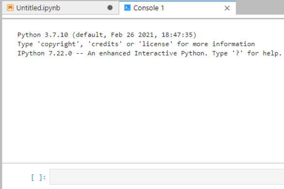 **Figure 6** Creating a notebook file (console)