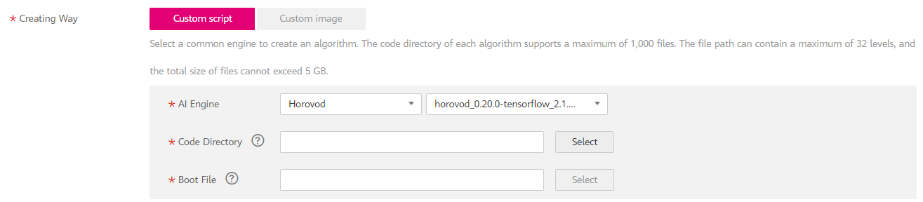 **Figure 2** Using a custom script to create an algorithm